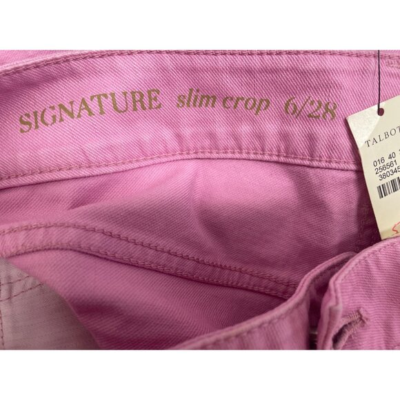 Talbots Signature Slim Crop Pants Womens Purple Stretch Sz 6/28 - New - Picture 5 of 7
